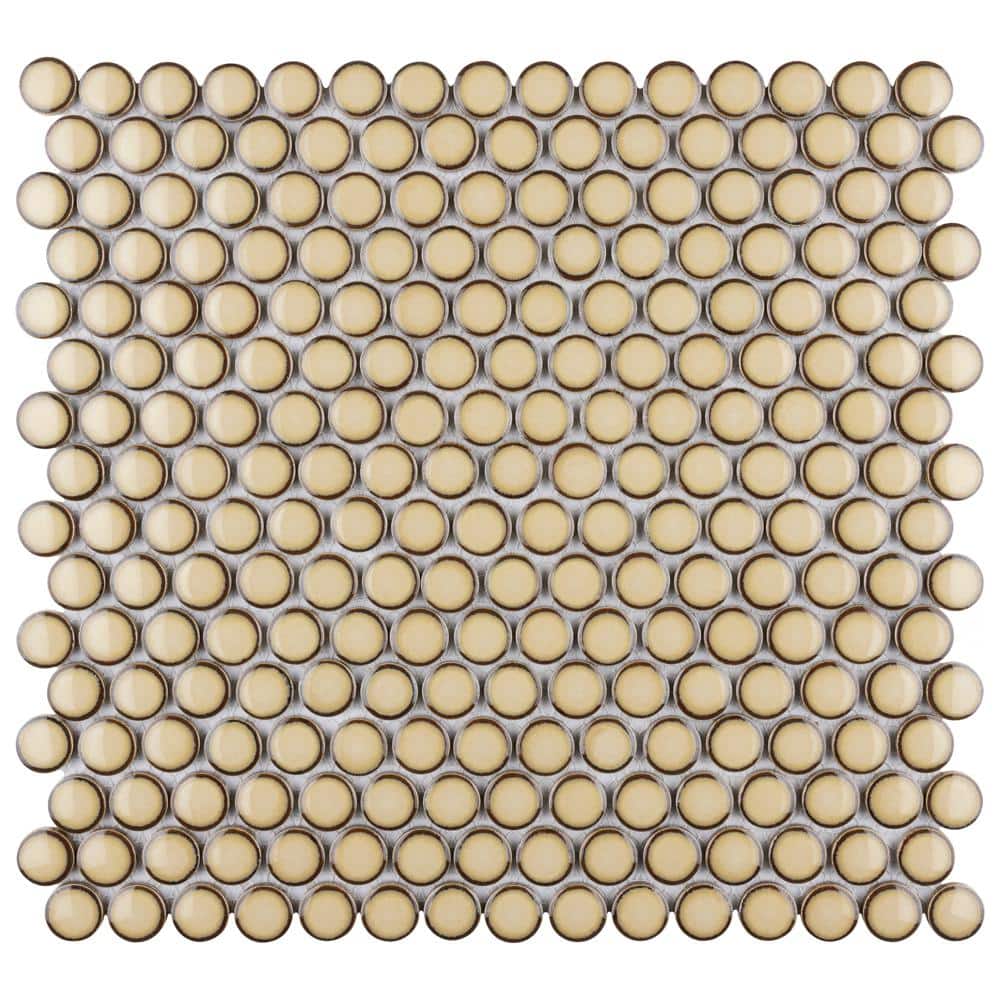 Hudson Penny Round Caffe 12 in. x 13 in. Porcelain Floor and Wall Mosaic Tile (10.5 sq. ft./Case) price history on PriceWatchPro