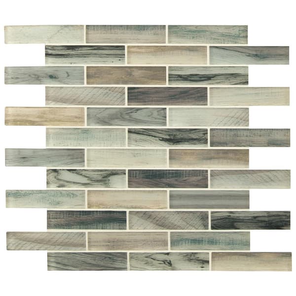 MSI Take Home Tile Sample - Lazio Brick 4 in. x 4 in. Textured Glass Mesh-Mounted Mosaic Tile