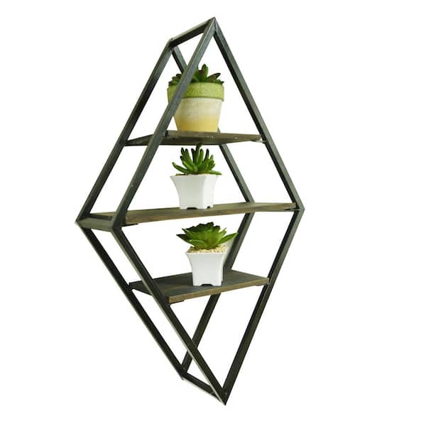 Admired By Nature 3 Tier Metal Matte, Wall 038 Display Shelves For Collectibles