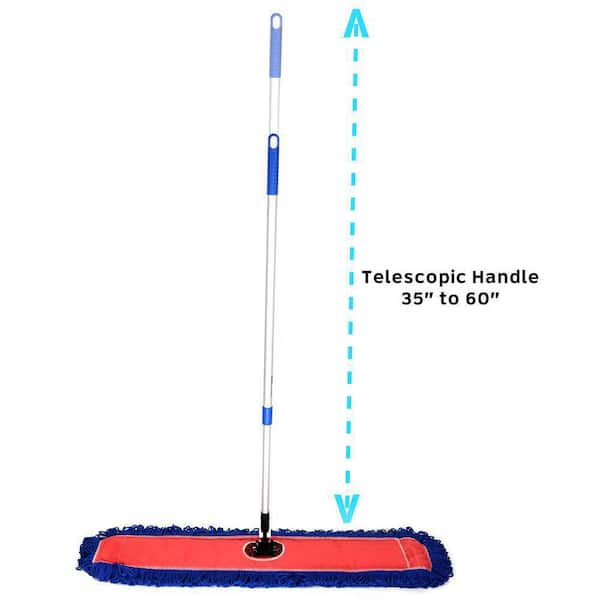 Dry Dust Mop Head with Frame & Adjustable Handle