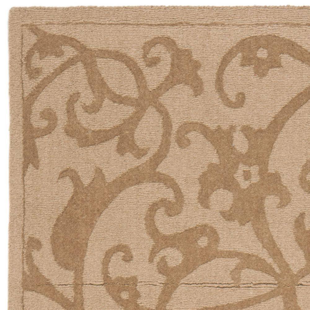 Luxurious Hand-Tufted New Zealand Wool Area Rug, 4' x 6', Light Brown