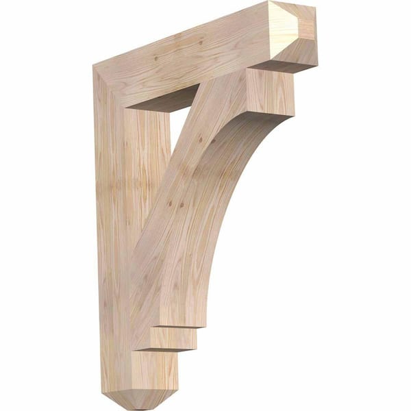 Ekena Millwork 5.5 in. x 36 in. x 32 in. Douglas Fir Imperial Craftsman Smooth Bracket