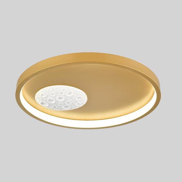 CLAXY 31 in. 1-Light Gold Flush Mount with No Glass Shade and No Bulbs Included 1-Pack