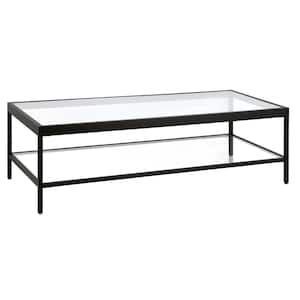 Alexis 54 in. Blackened Bronze Rectangle Glass Top Coffee Table