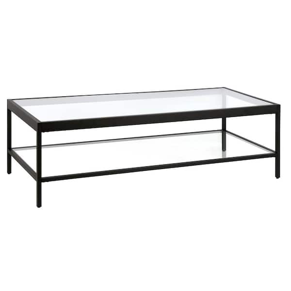 Meyer&Cross Alexis 54 in. Blackened Bronze Rectangle Glass Top Coffee Table