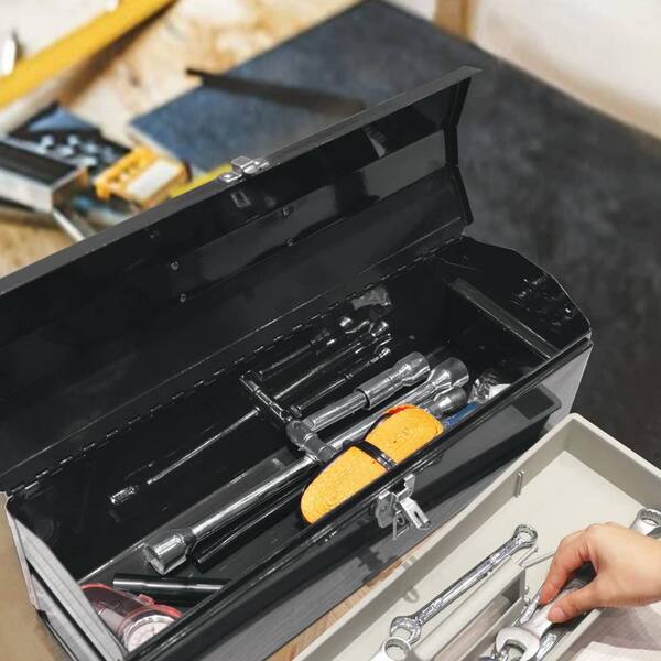 Toolbox Small Tool Box Plastic Organizer Storage Case with Handle Removable  Inner Tray Lightweight Easy to Carry Home Car Repair Toolbox Waterproof