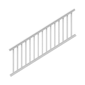 Bella Premier Series 8 ft. x 36 in. White Vinyl Stair Rail Kit with Square Balusters