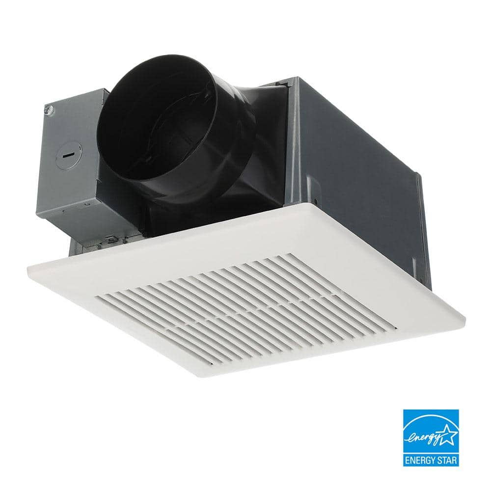 Panasonic Whisper Mighty Pick-A-Flow 70/90 CFM Ceiling/Wall Bathroom Exhaust Fan, Energy Star with 9 in. x 9 in. Grille Footprint, white grille