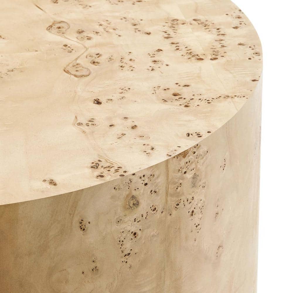 Cosmos 35" Round Natural Burl Wood Coffee Table