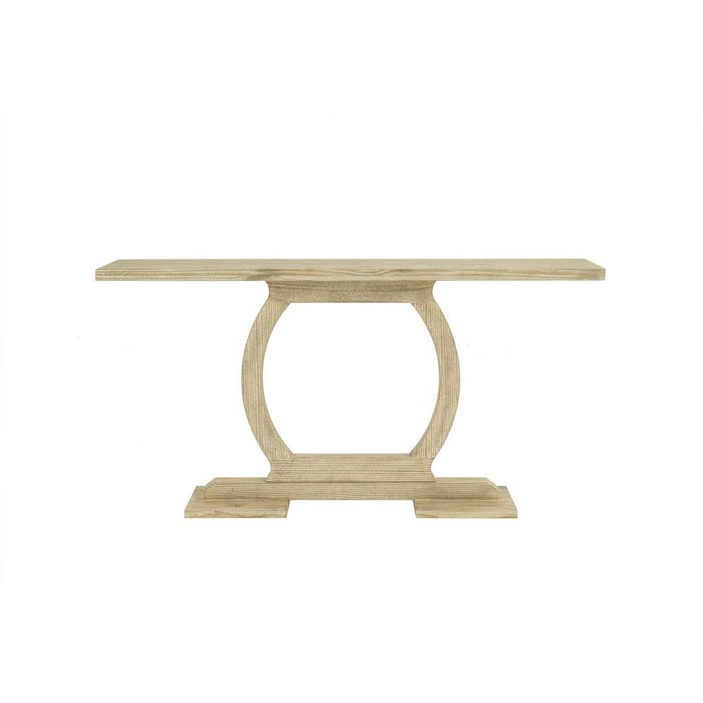 Barnwood Sandblast Pine Wood Rectangular Console Table