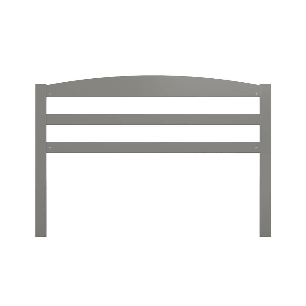 Gray Queen Size Solid Wood Slatted Headboard with Charging Station
