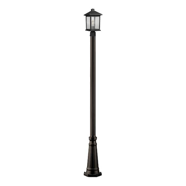 Unbranded Portland 1-Light Oil Bronze 109.75 in. Aluminum Hardwired Outdoor Weather Resistant Post Light Set With No Bulb included