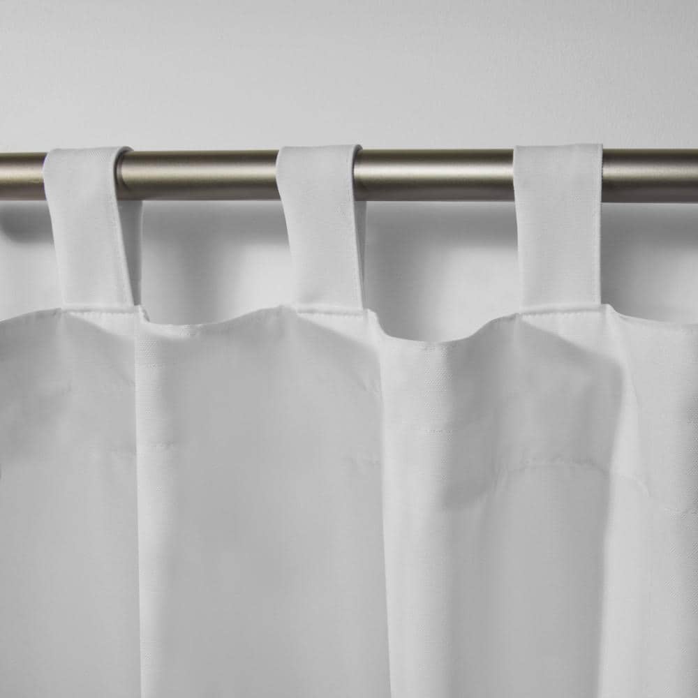 Winter White Polyester Tab Top Light-Filtering Curtain Panels, 54" x 108"
