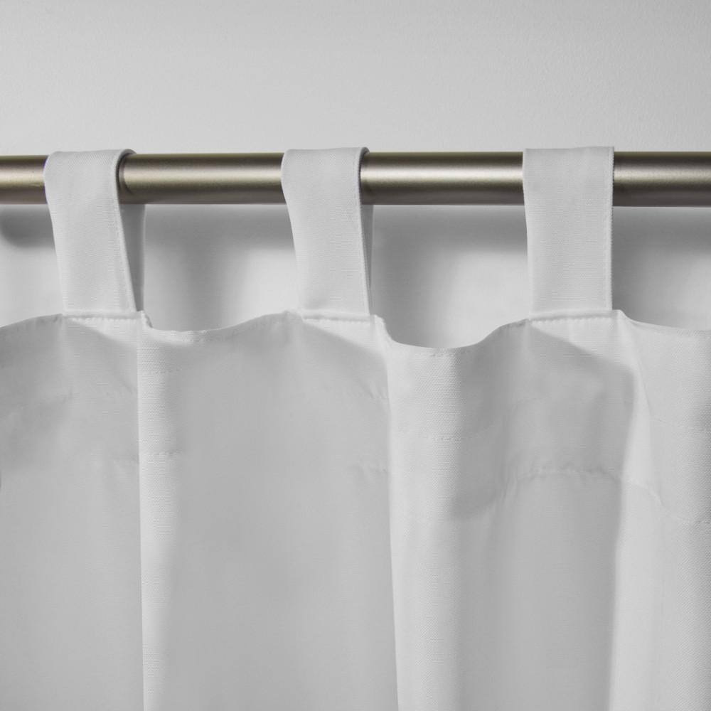 Winter White Polyester Tab Top Light-Filtering Curtain Panels, 54" x 108"