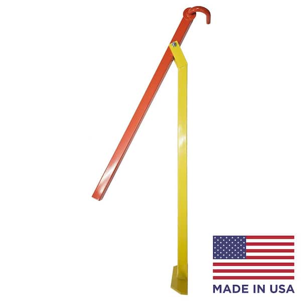 Orange/Yellow Steel T-Post Puller, Ratchet-Action T-Post Remover