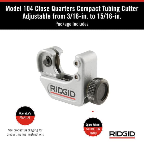 Rigid Plumbing copper/tubing mini cutter tool model 104 Details about   New 