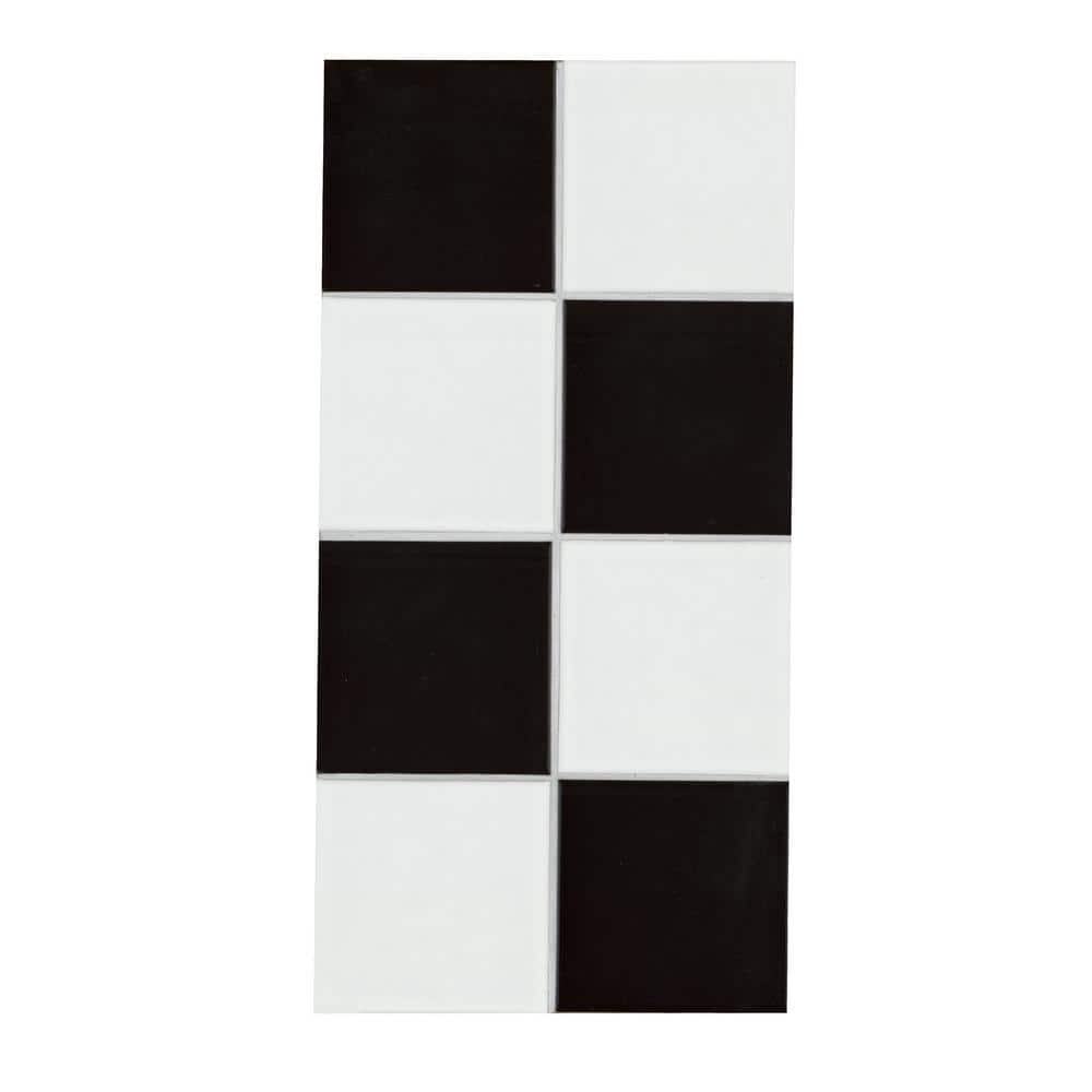 White and Black Checkered 8 in. x 16 in. Matte Porcelain Mesh-Mounted Mosaic Floor and Wall Tile (12.6 sq. ft. /Case) price history on PriceWatchPro