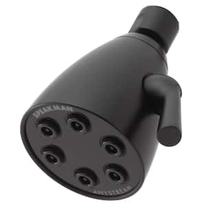 Icon 3-Spray Patterns with 2.0 GPM 2.8 in. Wall Mount Rain Fixed Shower Head with Anystream Technology in Matte Black