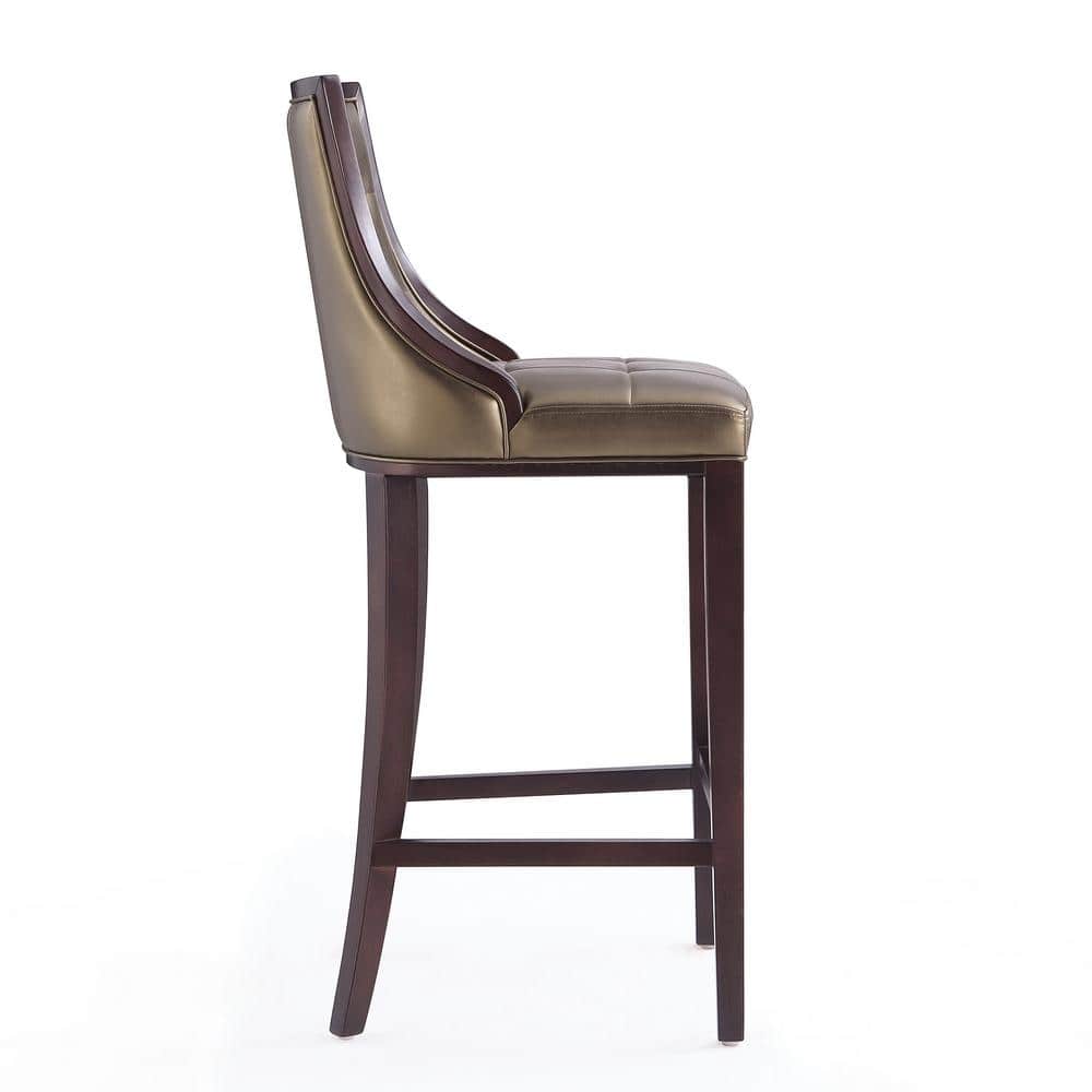 Fifth Avenue Bronze and Walnut Beech Wood Barstool