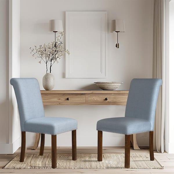 Aubrey Light High Back Blue Parsons Chair (Set of 2)