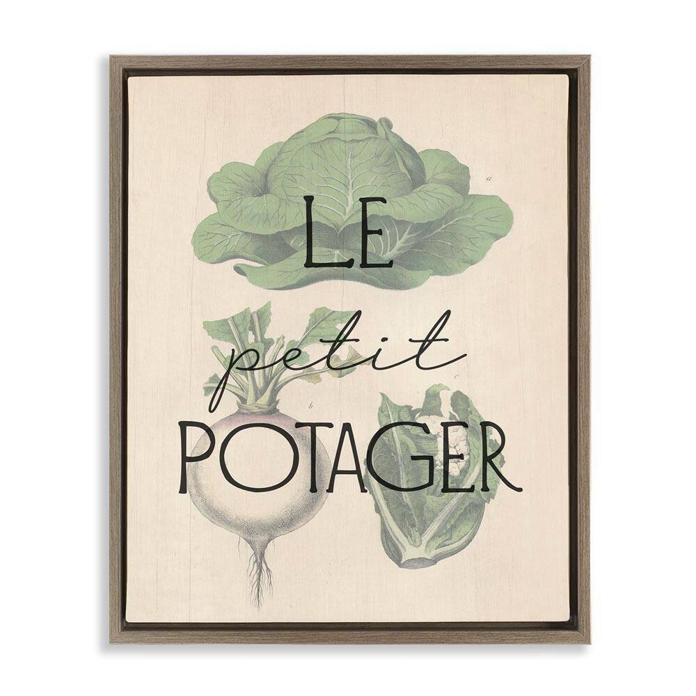 French Vegetable Garden by Daphne Polselli Brown Floater Frame Food Graphic Art Print 31 in. x 25 in. price history on PriceWatchPro