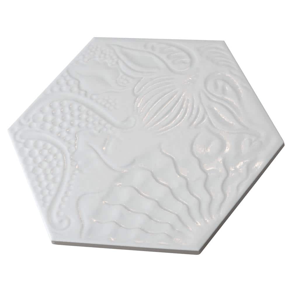 Gaudi Lux Hex White 8-5/8 in. x 9-7/8 in. Porcelain Floor and Wall Take Home Tile Sample price history on PriceWatchPro