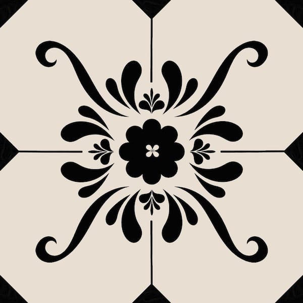 MI ALMA Black B84 7 in. x 7 in. Vinyl Peel and Stick Tile (24 Tiles, 8.17 sq. ft./Pack)