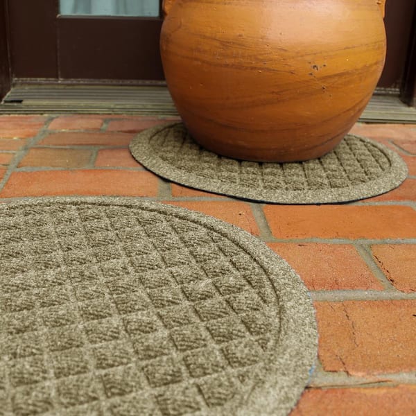 Bungalow Flooring Waterhog Squares 35 in. x 85 in. Pet Polyester Indoor Outdoor Door Mat Camel
