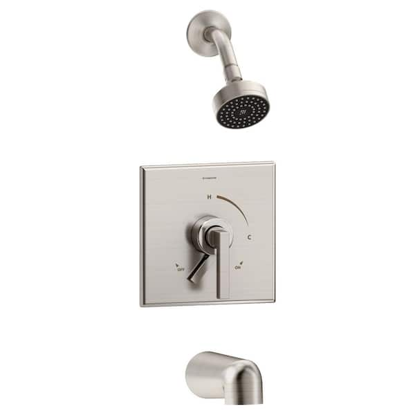 Symmons Duro Single Handle 1-Spray Tub and Shower Faucet Trim in Satin Nickel - 1.5 GPM (Valve not Included)