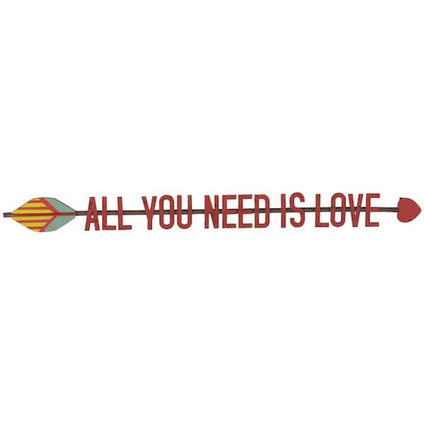3R Studios 3 in. H x 33.75 in. W "All You Need Is Love" Wall Art