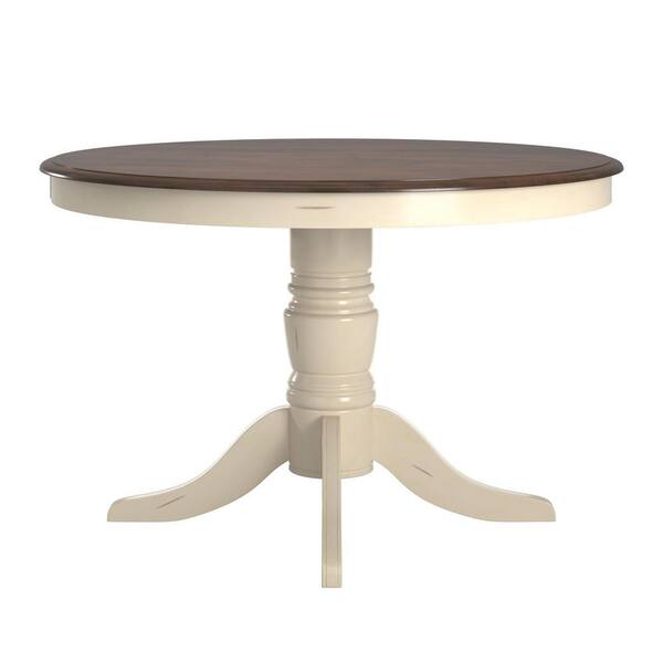 HomeSullivan Anna Antique White Dining Table 401393W-48TBL The