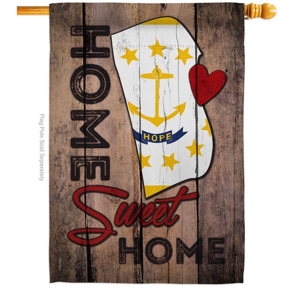 Ornament Collection 2.5 ft. x 4 ft. Polyester State Rhode Island Sweet Home States 2-Sided House Flag Regional Decorative Vertical Flags