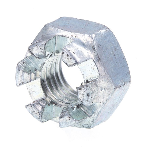 Prime-Line 1/4 in. to 28 in. Zinc Plated steel Castle Nuts(10-Pack)