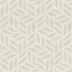 Sagano Grey Taupe Leaf Paper Non-Pasted Textured Wallpaper