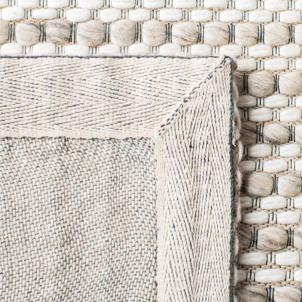 Ivory Stripe Handwoven Wool 6' x 9' Area Rug
