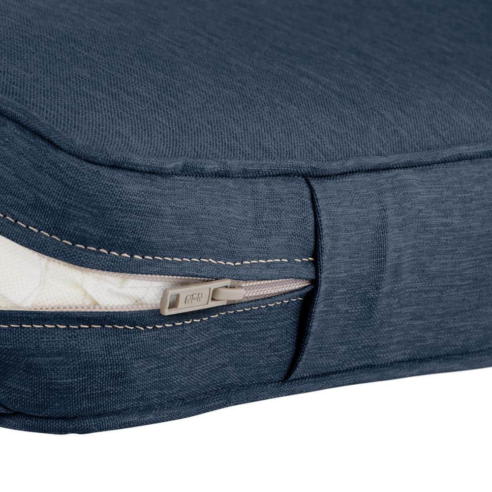 Heather Indigo Blue 54" Patio Bench/Settee Cushion Slip Cover - Montlake Collection