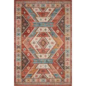 Zion Red/Multi 1 ft. 6 in. x 1 ft. 6 in. Sample Southwestern Tribal Printed Area Rug