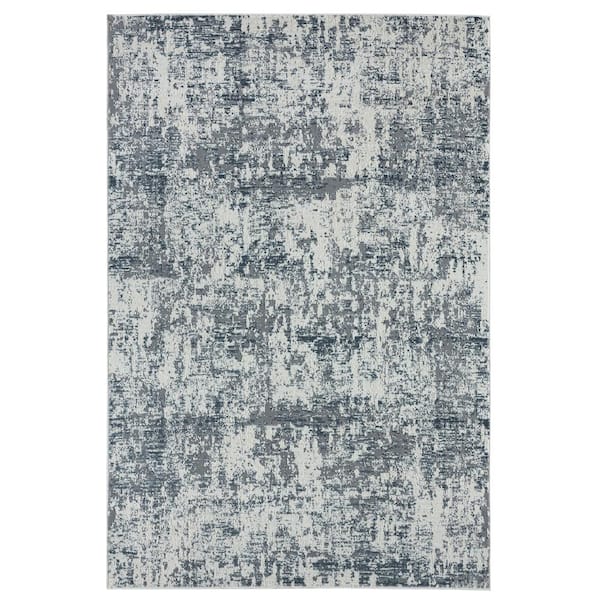 Abani Aspen Grey 5.3 ft. x 7.6 ft. Abstract Polyester Area Rug