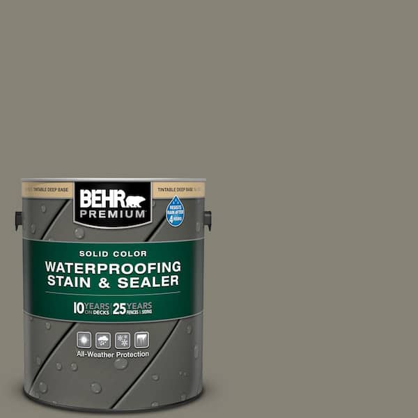 BEHR PREMIUM 1 gal. #SC-144 Gray Seas Solid Color Waterproofing Exterior Wood Stain and Sealer