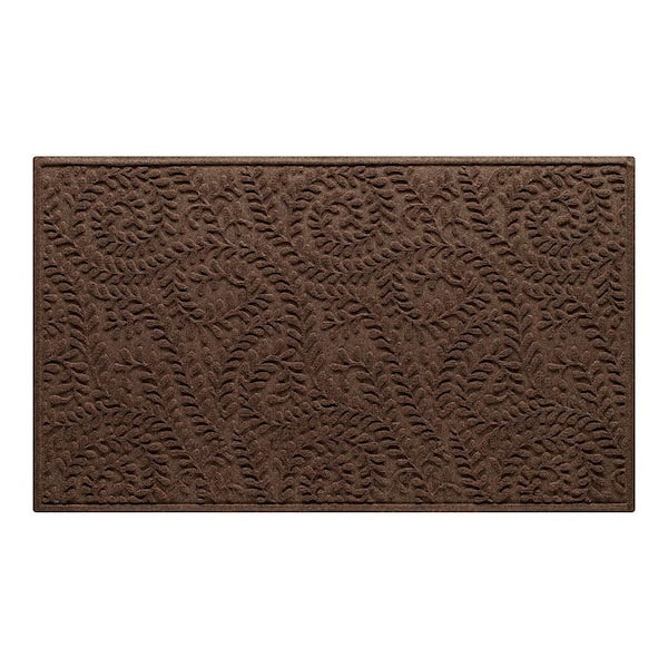WaterHog Boxwood Dark Brown 35 in. x 59 in. PET Polyester Indoor Outdoor Door Mat