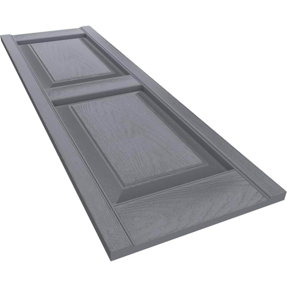 14.75" x 31" Gray Vinyl Raised Panel Decorative Shutters