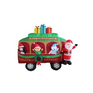6.3 ft. H x 4 ft. W x 8  ft. L  Lighted Christmas Inflatable Caboose