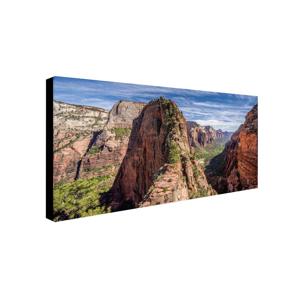 Large Brown and Green Canvas Art of Angel's Landing