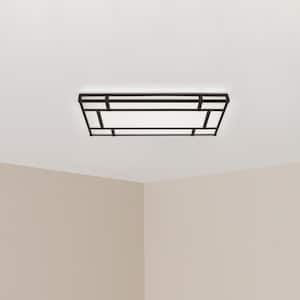18.5 in. Linear 1-Light Natural Iron Dimmable LED Flush Mount