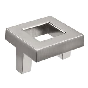 Clairlea 1-5/8 in. (42 mm) Brushed Nickel Transitional Square Cabinet Knob