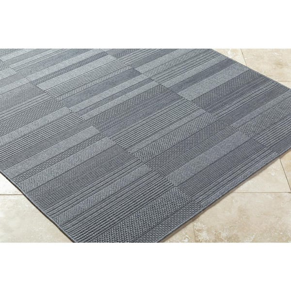 Sandra SDR-2314 Gray 6 ft. x 9 ft. Machine Woven Area Rug