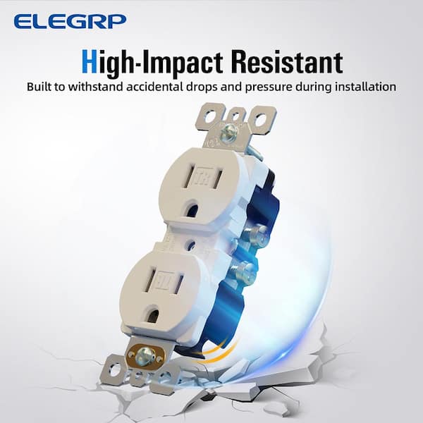 15 Amp Tamper-Resistant Duplex Outlet, with Midway Wall Plate White (50-Pack)