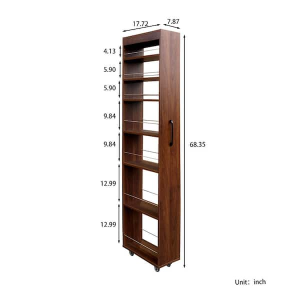 Sudzendf Walnut Wood 7 Tier Multi-Functional Pantry Organizer