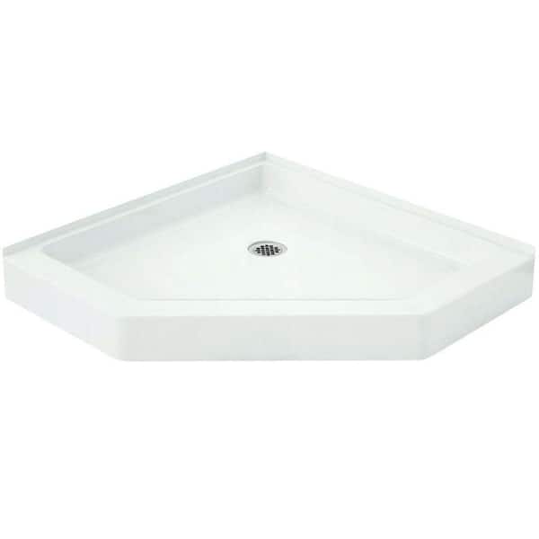 STERLING Intrigue 39 in. x 39 in. Single Threshold Shower Base in White