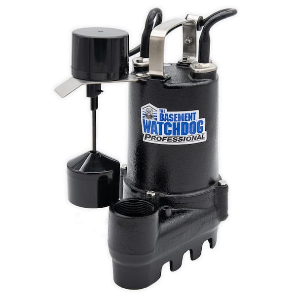 Basement Watchdog 1/3 HP Cast Iron Submersible Sump Pump with Vertical Switch